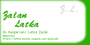 zalan latka business card